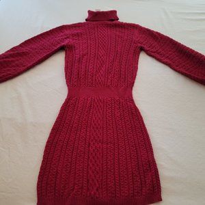 Red Designer Knit Sweater Dress
